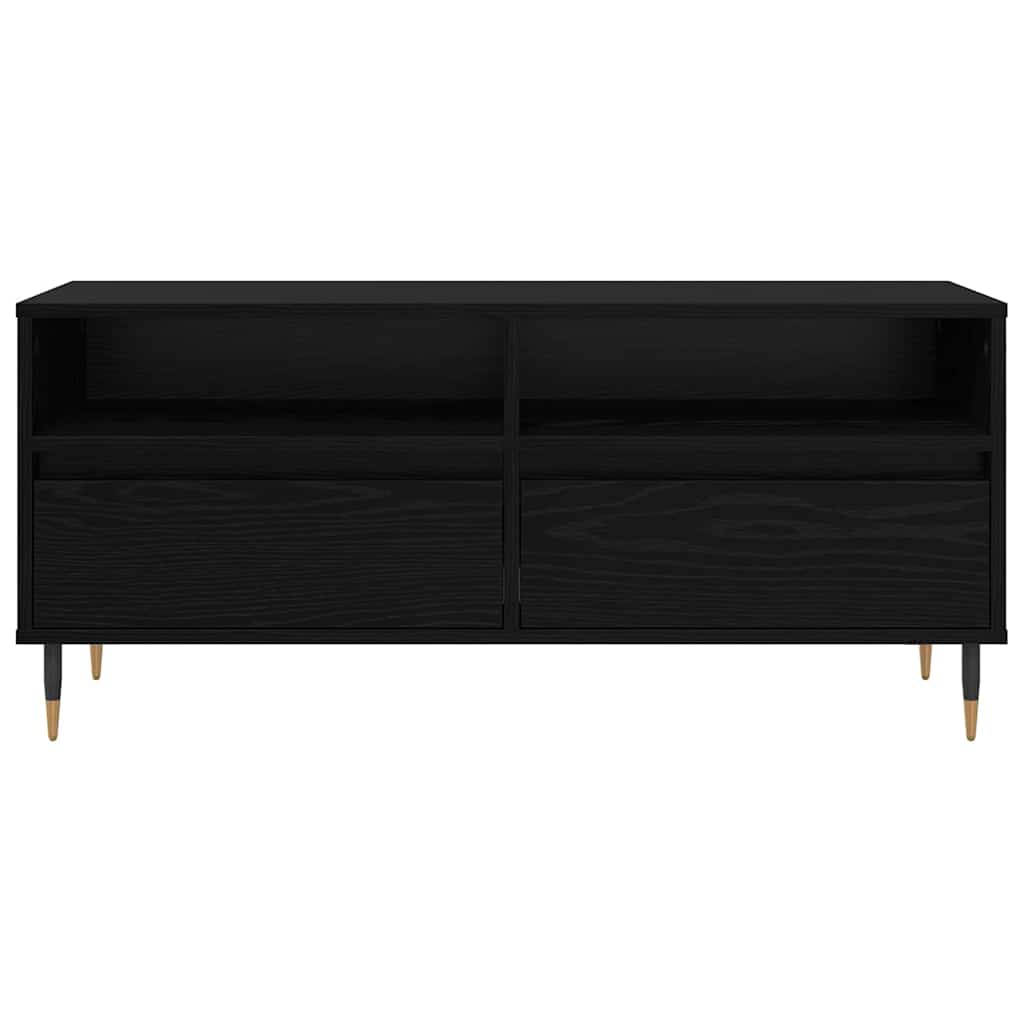 TV-skåp Svart Ek 100 x 34,5 x 44,5 cm Konstruerat trä och järn