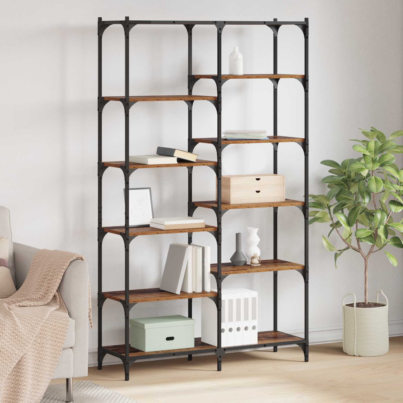 Hyllsystem 9 nivåer 100 x 32 x 170 cm Konstruerat trä