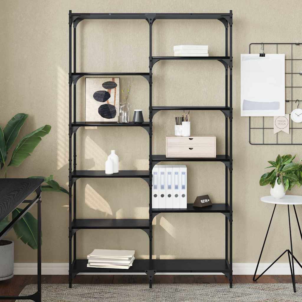 Hyllsystem Svart ek 100 x 32 x 170 cm Konstruerat trä
