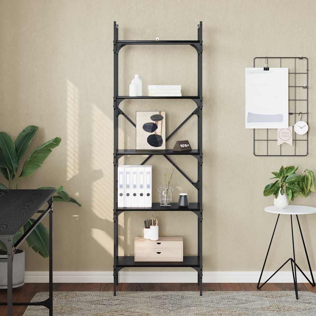 Bokhylla Svart Ek 56 x 32 x 174 cm Konstruerat trä