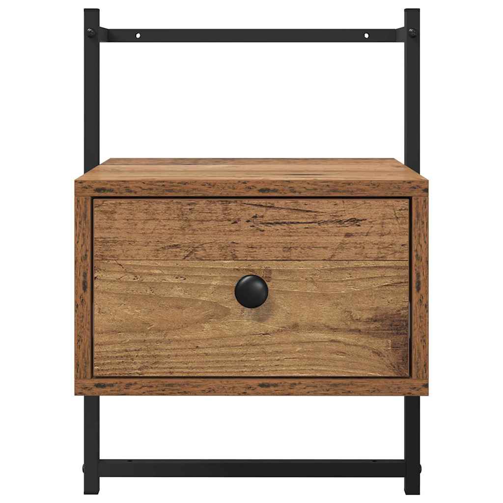 Nattduksbord 2 pcs Gammalt trä 35 x 30 x 51 cm Konstruerat trä