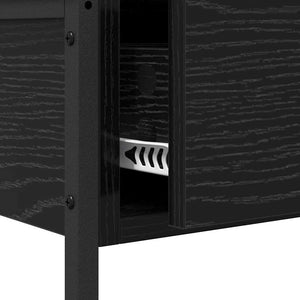 Konsolbord med låda Svart Ek 75 x 34,5 x 75 cm Konstruerat trä