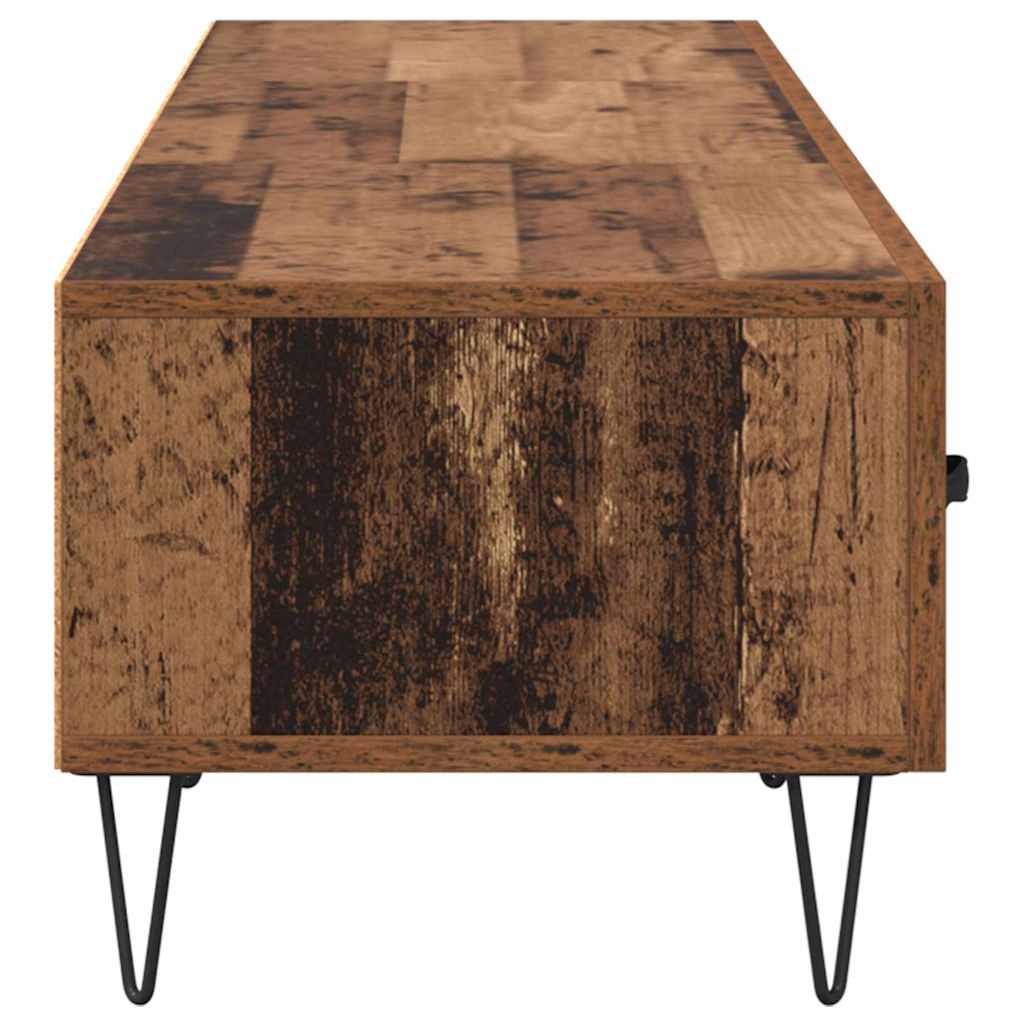 TV-skåp med låda Gammalt trä 150 x 36 x 30 cm Konstruerat trä