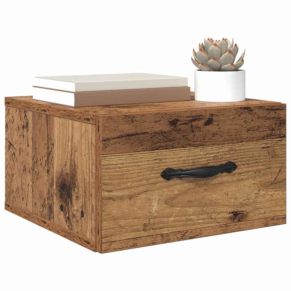 Nattduksbord 2 pcs Gammalt trä 35 x 35 x 20 cm Konstruerat trä