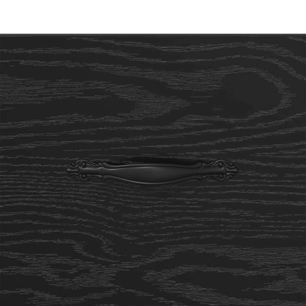 Nattduksbord med låda Svart ek 35 x 35 x 20 cm Konstruerat trä