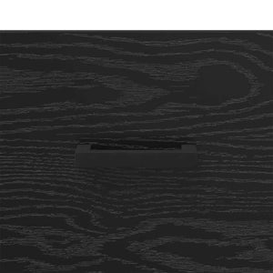 Nattduksbord med låda Svart ek 35 x 35 x 20 cm Konstruerat trä