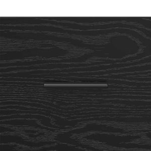 Nattduksbord med låda Svart ek 35 x 35 x 20 cm Konstruerat trä