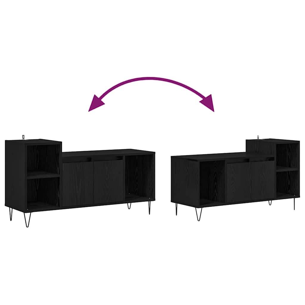 TV-skåp Svart Ek 100 x 35 x 55 cm Konstruerat trä