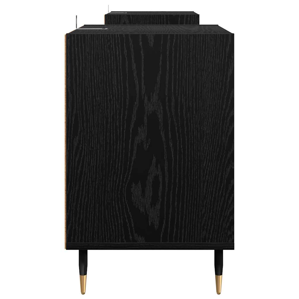 TV-skåp Svart Ek 160 x 35 x 55 cm Konstruerat trä