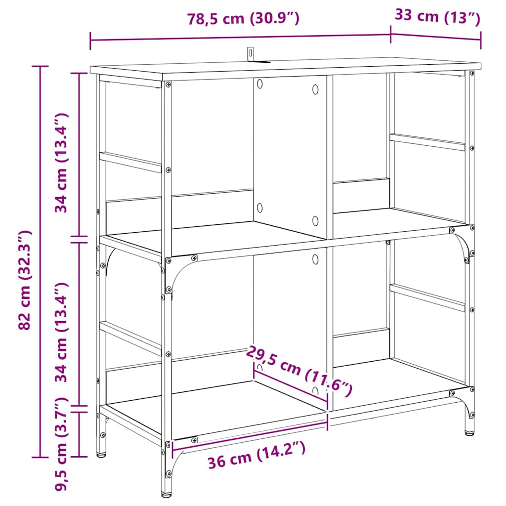 Hyllsystem Gammalt trä 78.5 x 33 x 82 cm Konstruerat trä