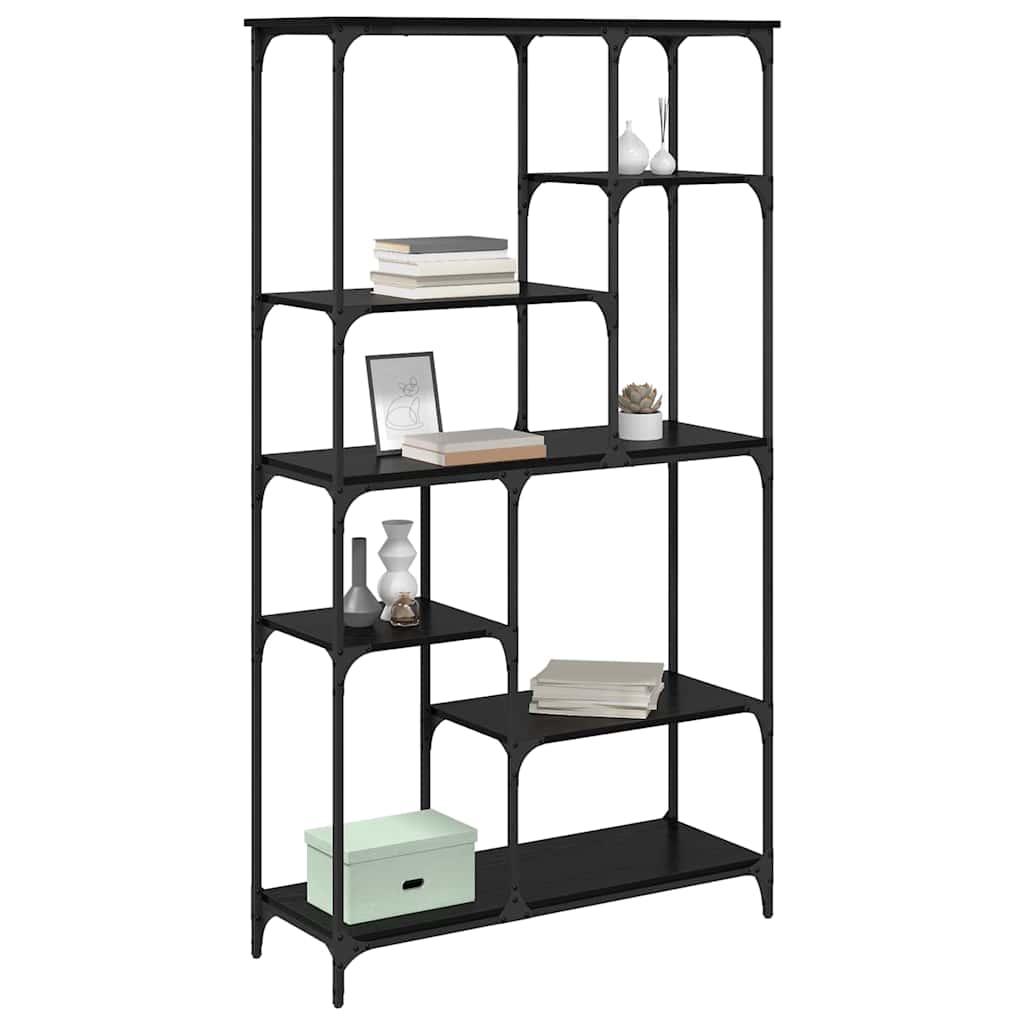 Hyllsystem Svart Ek 99 x 35,5 x 176 cm Konstruerat trä