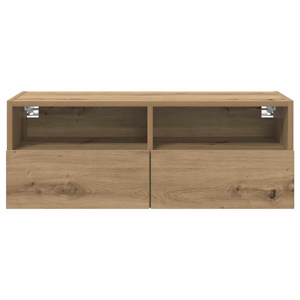 TV-väggskåp 2 pcs Artisan Ek 80 x 30 x 30 cm Konstruerat trä