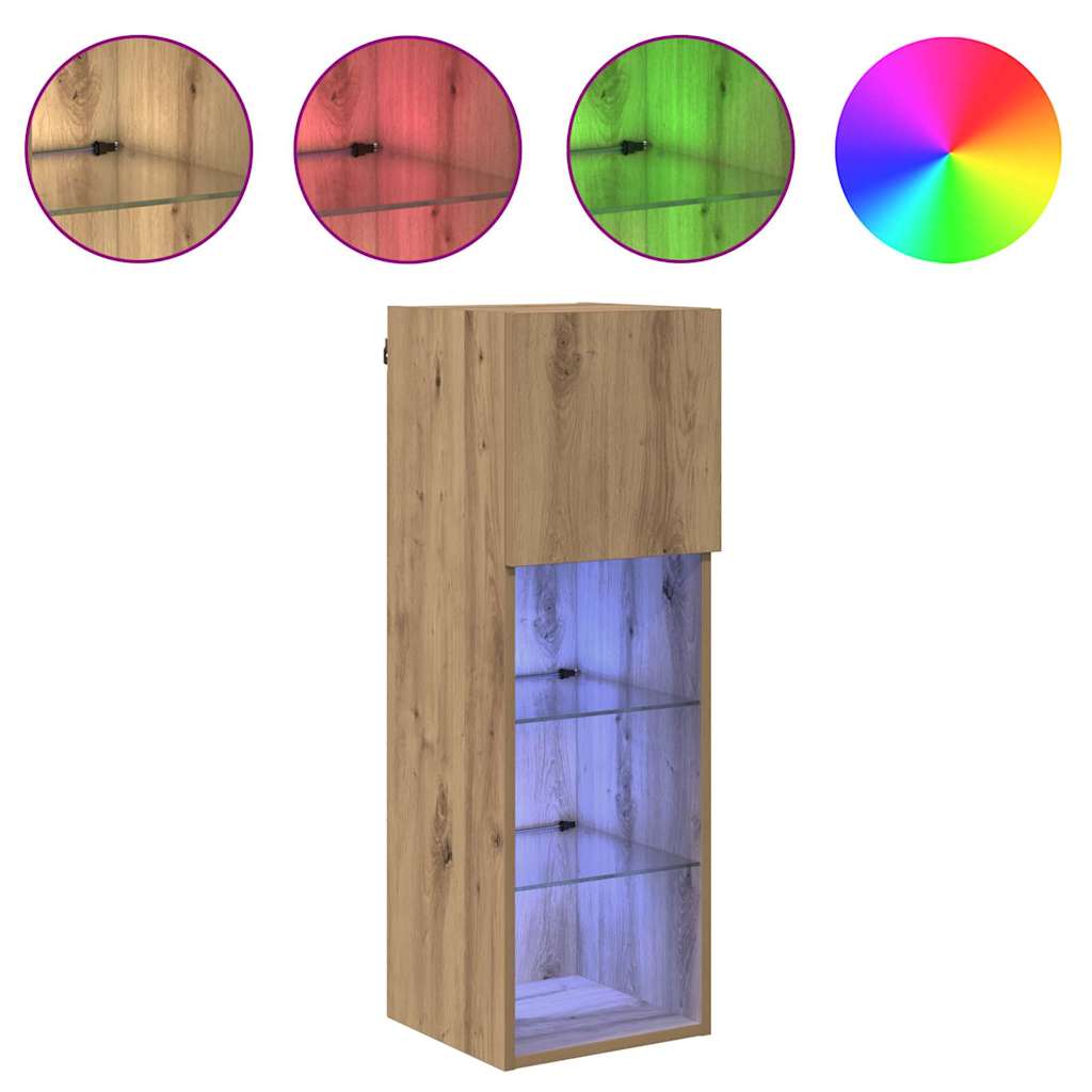 Väggmonterad TV-skåp Väggmonterad Artisan Ek 30,5 x 30 x 90 cm