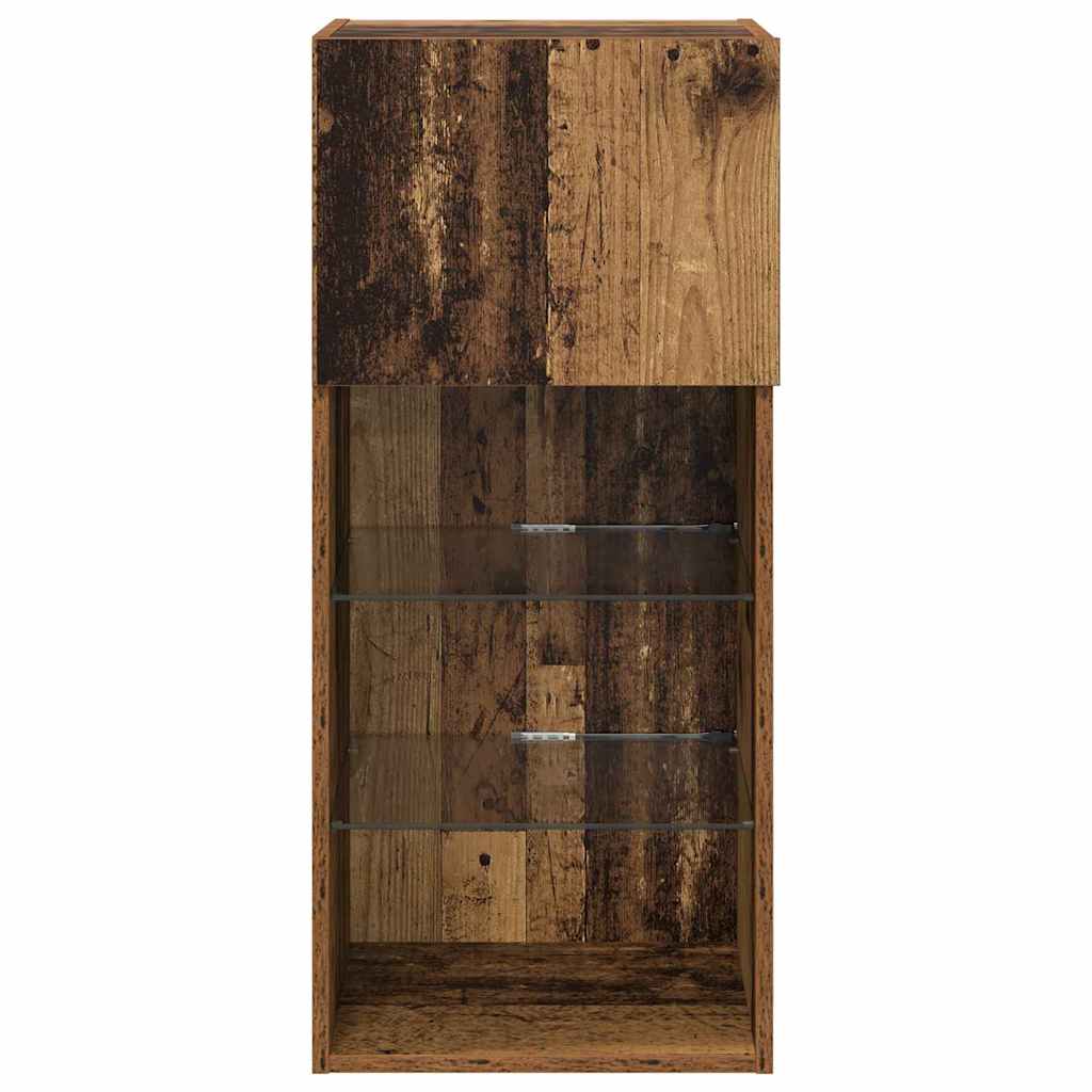 Väggmonterade TV-skåp 2 pcs Gammalt trä 40,5 x 30 x 90 cm