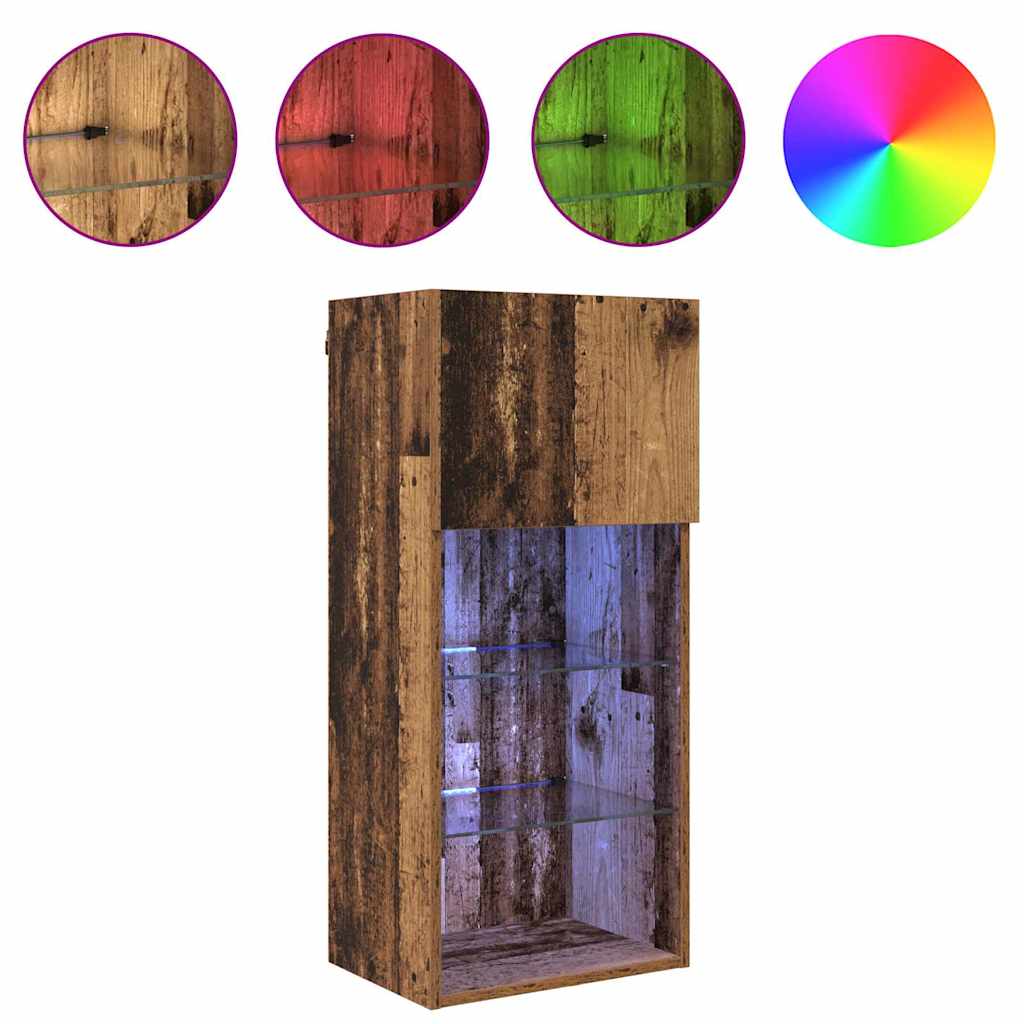 Väggmonterade TV-skåp 2 pcs Gammalt trä 40,5 x 30 x 90 cm