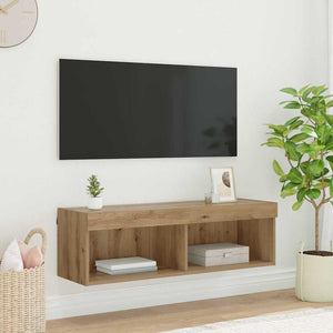 TV Vägghylla Panama Artisan Ek 100 x 30 x 30 cm Konstruerat trä