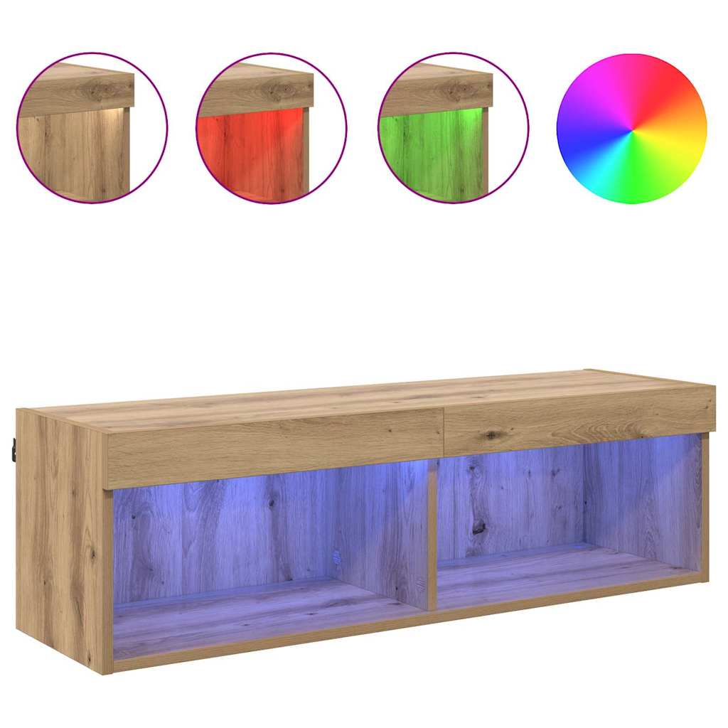 TV Vägghylla Panama Artisan Ek 100 x 30 x 30 cm Konstruerat trä