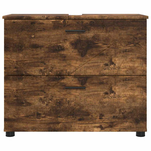 Badrumsskåp Rökt ek 76,5 x 35 x 64 cm Konstruerat trä & Metall