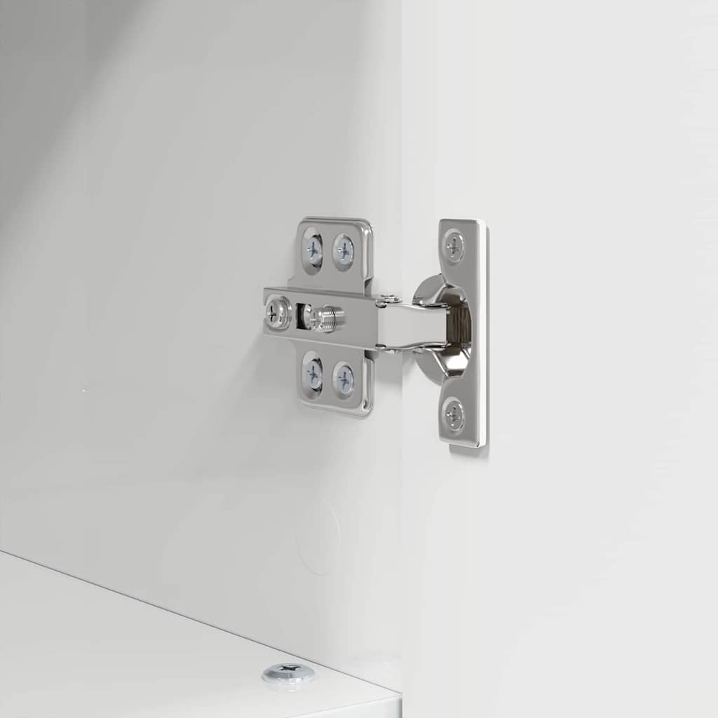 Badrumsskåp med lagring med dörr Högblanka vita 30 x 35 x 95 cm