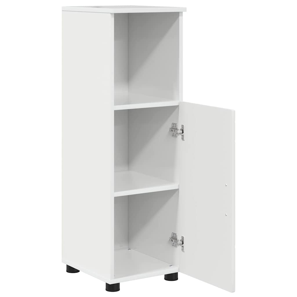 Badrumsskåp med lagring med dörr Högblanka vita 30 x 35 x 95 cm