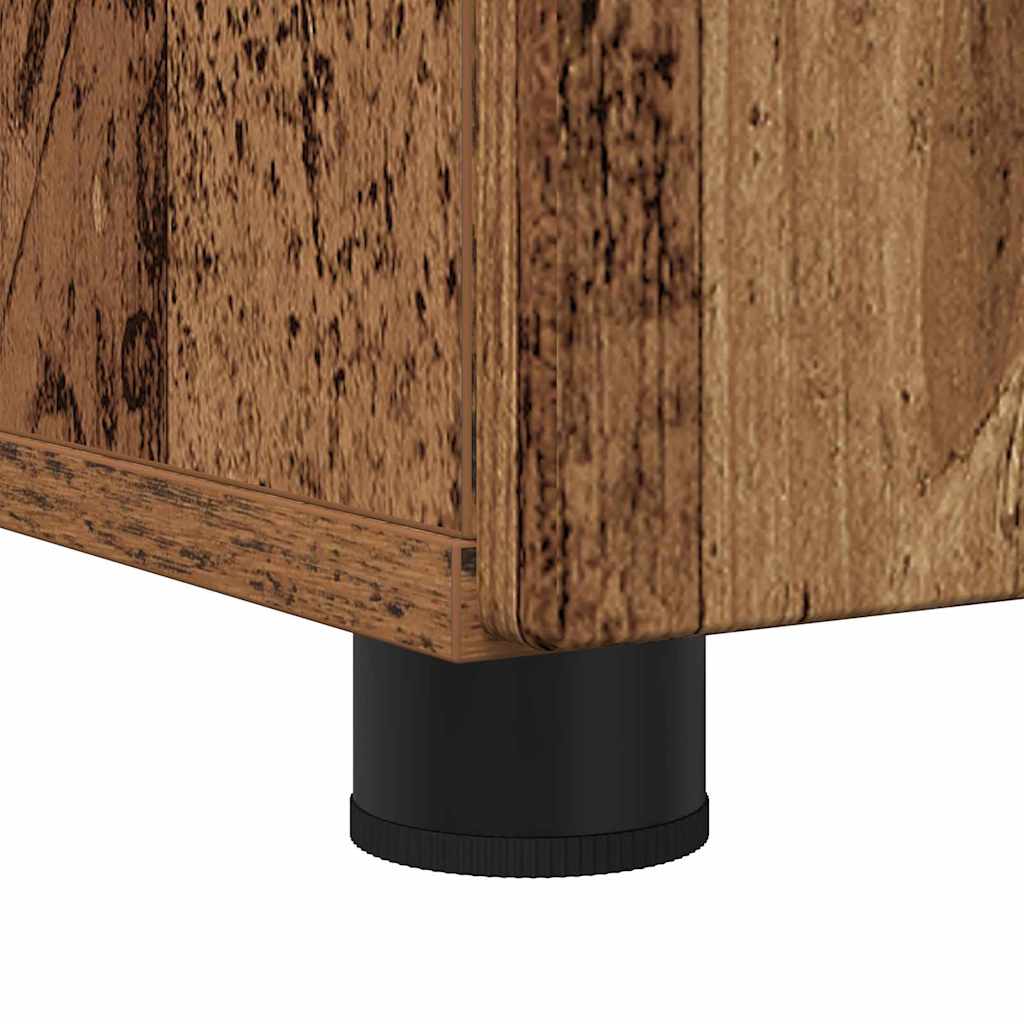 Badrumsskåp med lagring med dörr Gammalt trä 30 x 35 x 95 cm