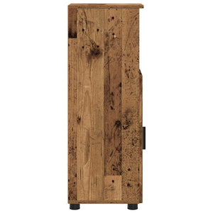 Badrumsskåp med lagring med dörr Gammalt trä 30 x 35 x 95 cm