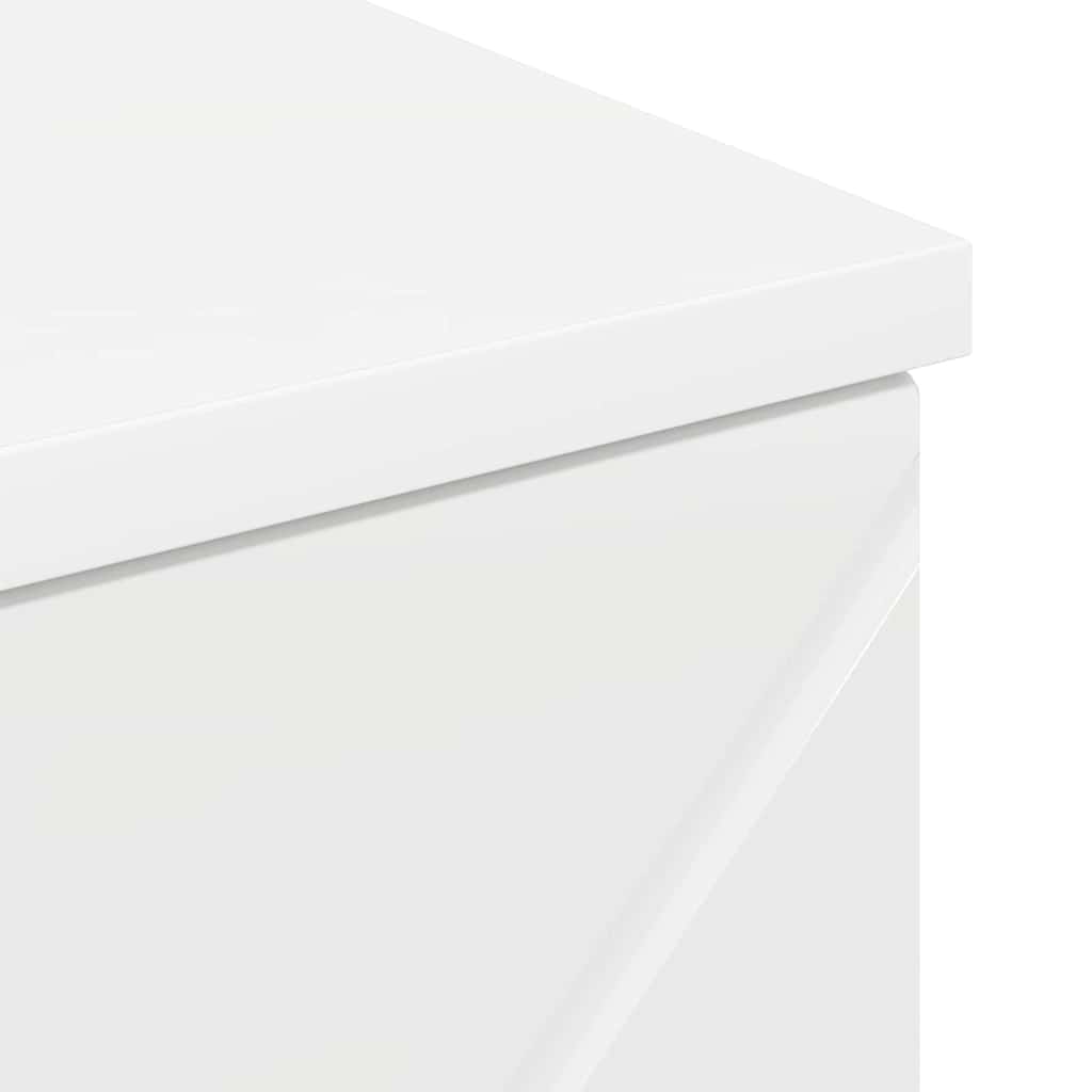 Badrumsskåp med låda med lagring Högblanka vita 30 x 35 x 80 cm