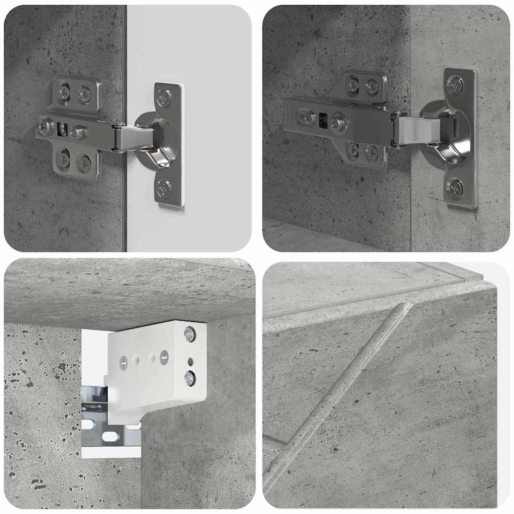 Spegelskåp med dörr Betonggrå 59 x 17 x 55 cm Konstruerat trä