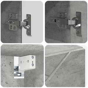 Spegelskåp med dörr Betonggrå 59 x 17 x 55 cm Konstruerat trä