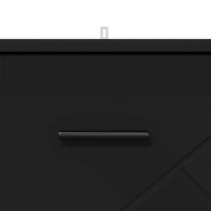 Nattduksbord med låda Svart 38 x 38 x 66 cm Konstruerat trä