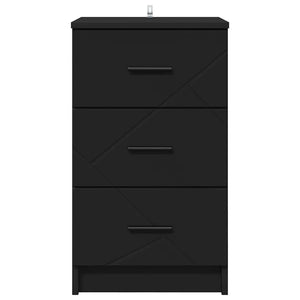 Nattduksbord med låda Svart 38 x 38 x 66 cm Konstruerat trä