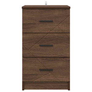 Nattduksbord med låda brun ek 38 x 38 x 66 cm Konstruerat trä