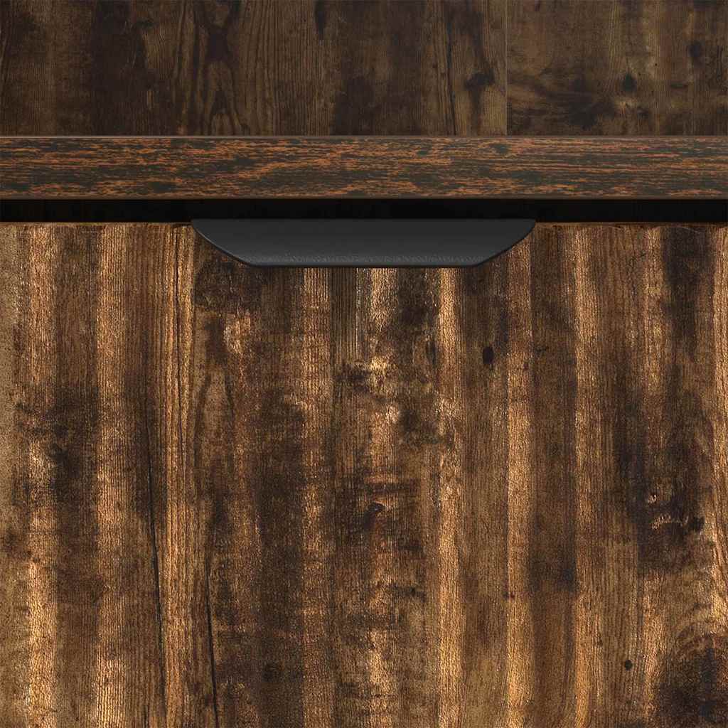 Badrumsskåp Rökt ek 31,5 x 33 x 190 cm Konstruerat trä & Metall