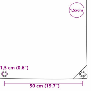 Presenning 650g / m² Brun 1,5 x 6 m Canvas med PVC-beläggning