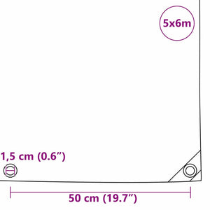 Presenning 650g / m² Brun 5 x 6 m Canvas med PVC-beläggning