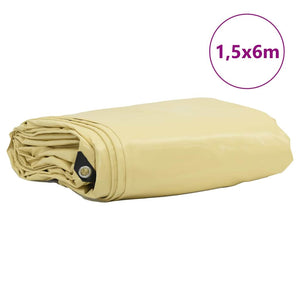 Presenning 650g / m² Beige 1,5 x 6 m Canvas med PVC-beläggning