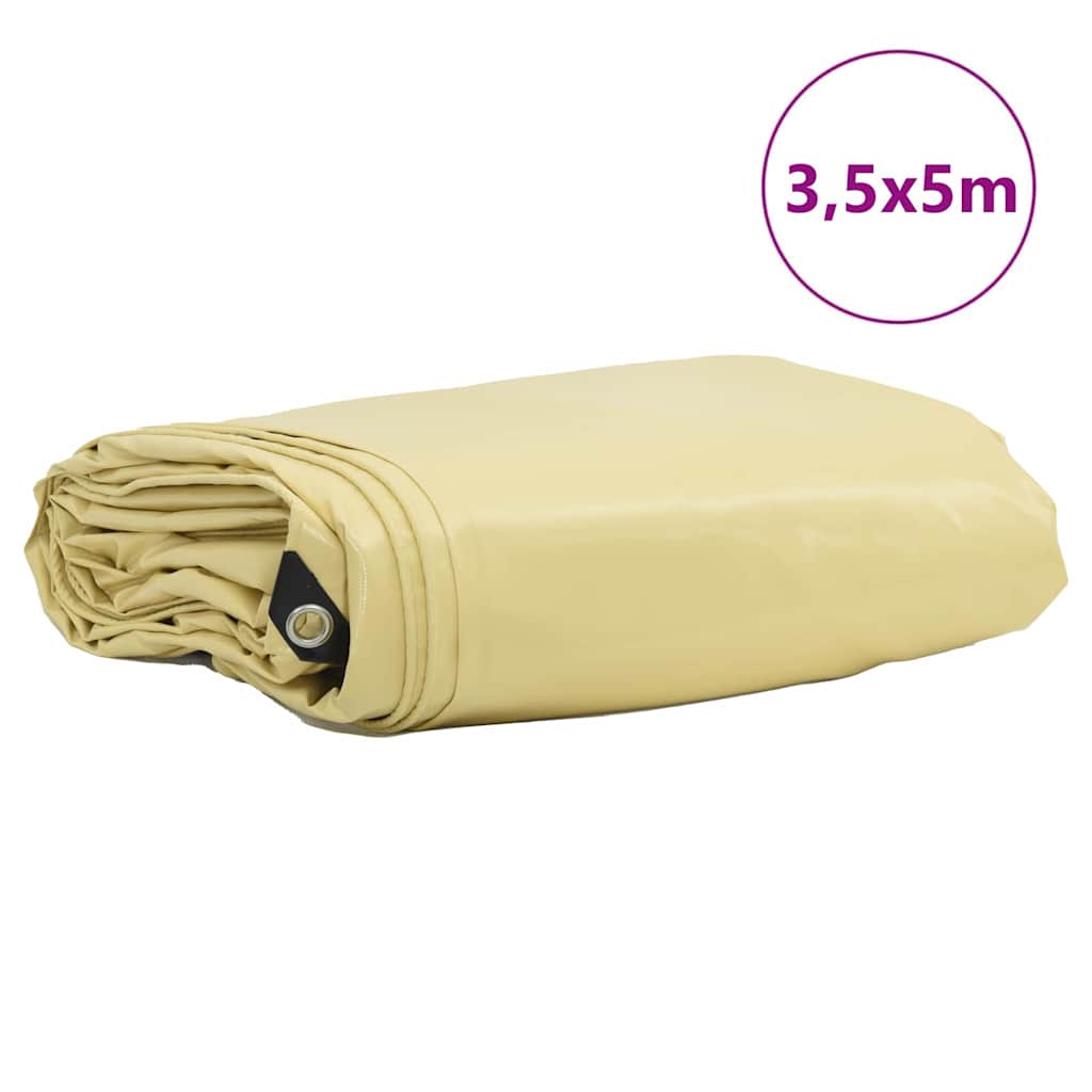 Presenning 650g / m² Beige 3,5 x 5 m Canvas med PVC-beläggning