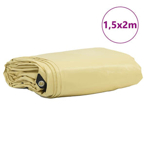 Presenning 650g / m² Beige 1,5 x 2 m Canvas med PVC-beläggning