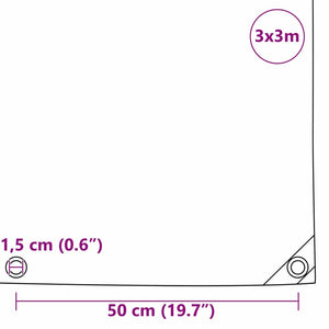 Presenning 650g / m² Orange 3 x 3 m Canvas med PVC-beläggning