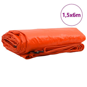 Presenning 650g / m² Orange 1,5 x 6 m Canvas med PVC-beläggning