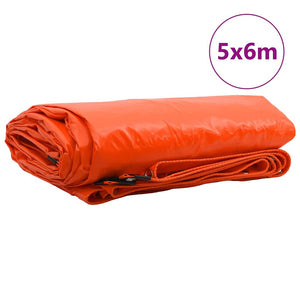 Presenning 650g / m² Orange 5 x 6 m Canvas med PVC-beläggning