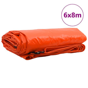 Presenning 650g / m² Orange 6 x 8 m Canvas med PVC-beläggning