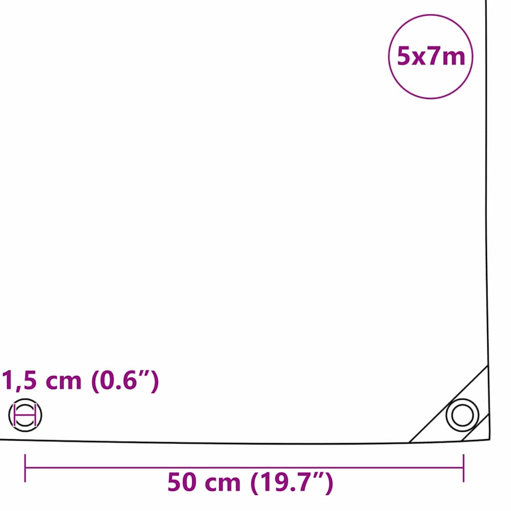 Presenning 650g / m² Orange 5 x 7 m Canvas med PVC-beläggning