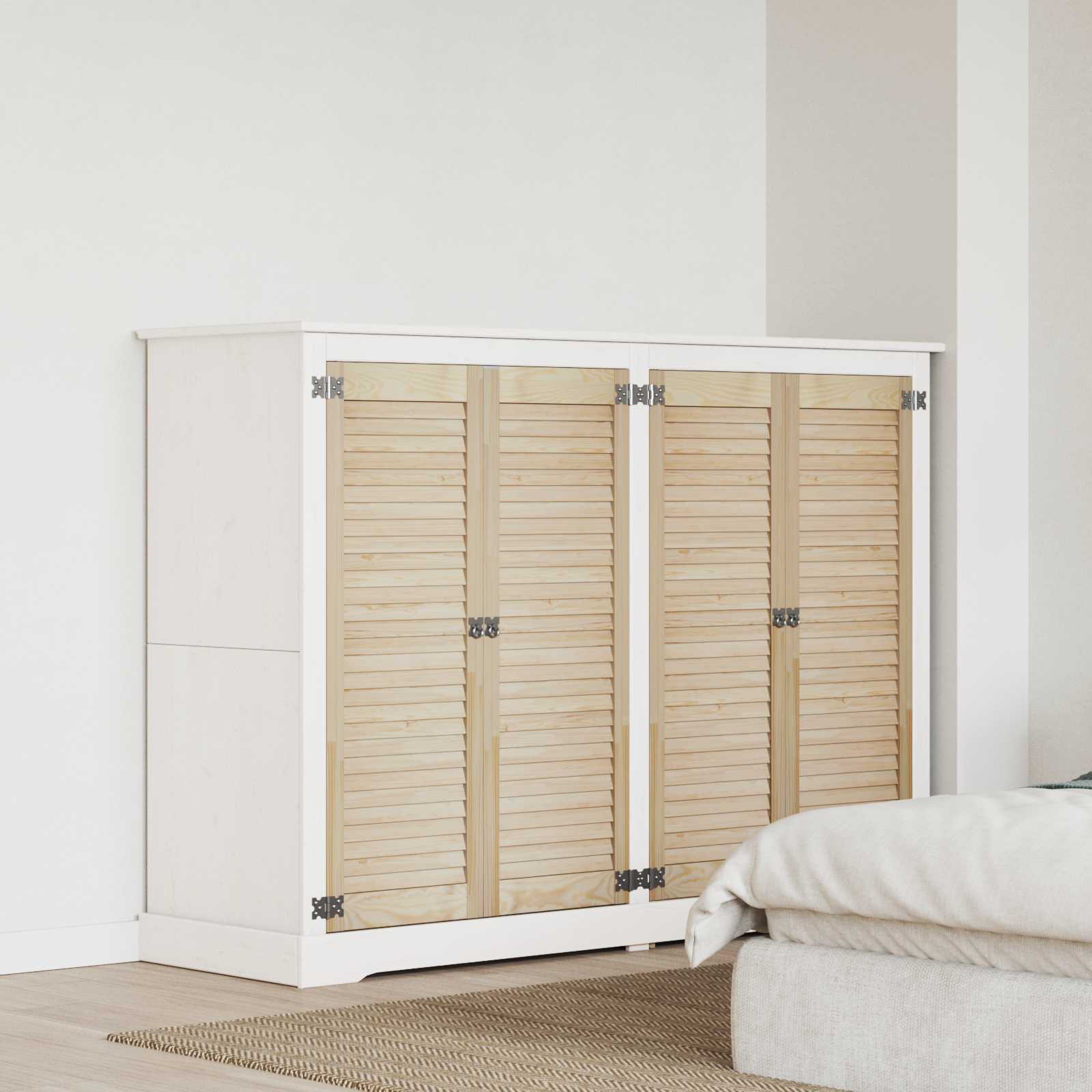 Skåpdörr 4 pcs Naturfärg 140.5 x 2 x 59.5 cm Massiv furu