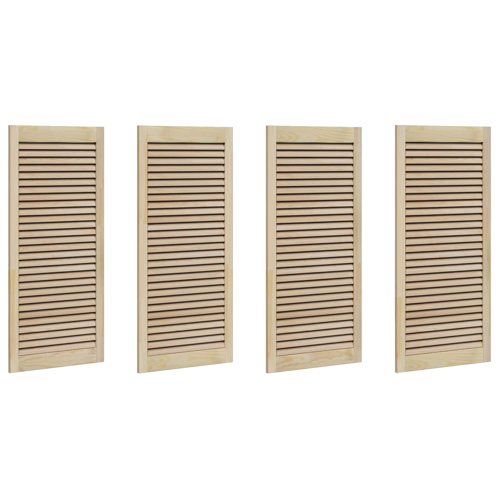 Skåpdörr 4 pcs Naturfärg 140.5 x 2 x 59.5 cm Massiv furu
