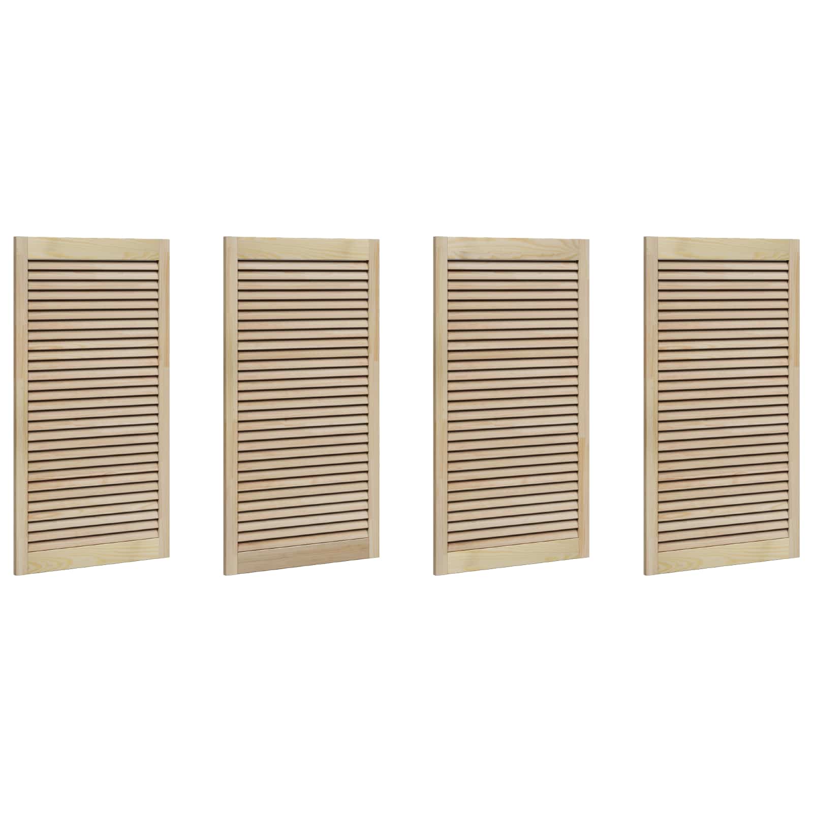 Skåpdörr 4 pcs Naturfärg 140.5 x 2 x 59.5 cm Massiv furu