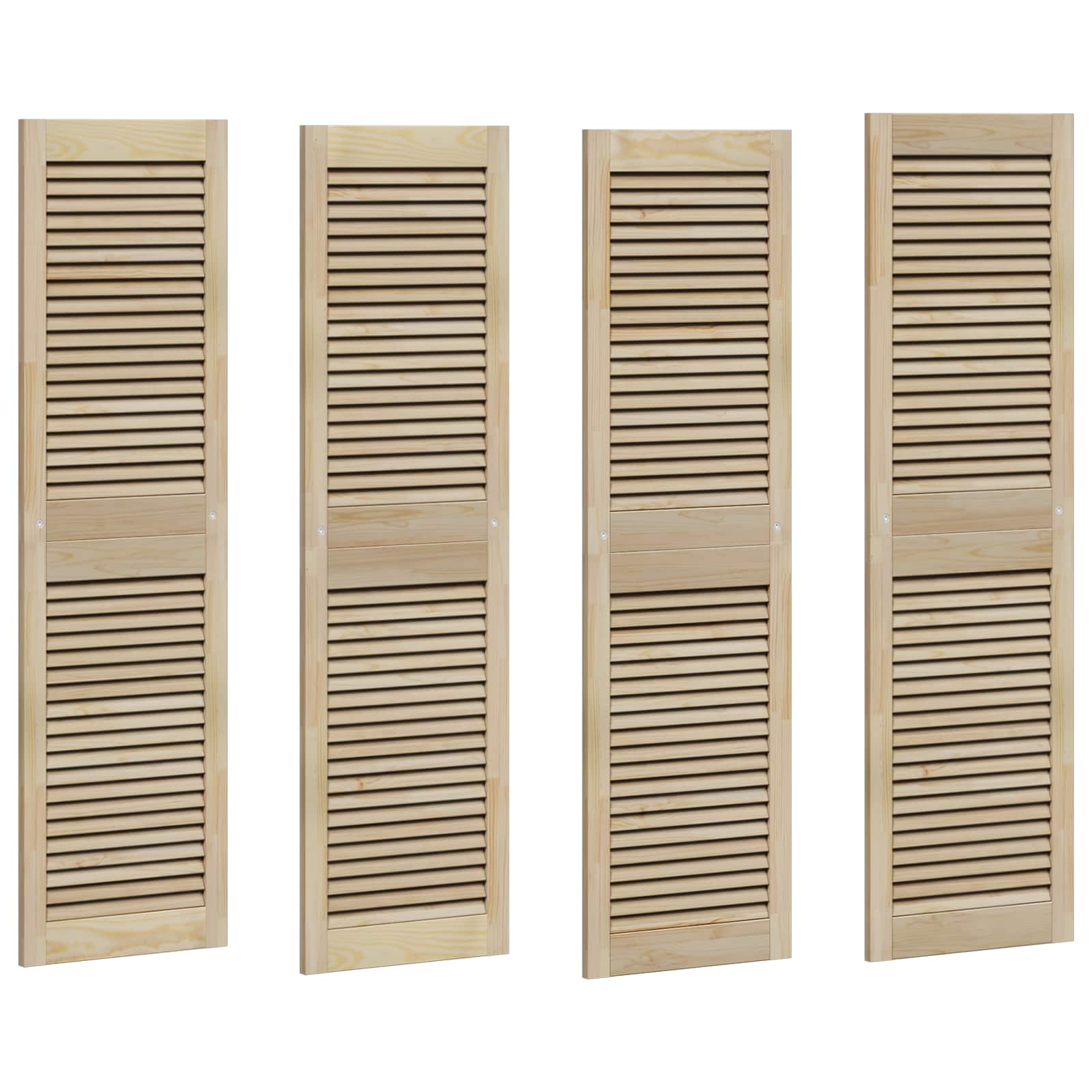 Skåpdörr 4 pcs Naturfärg 140.5 x 2 x 59.5 cm Massiv furu