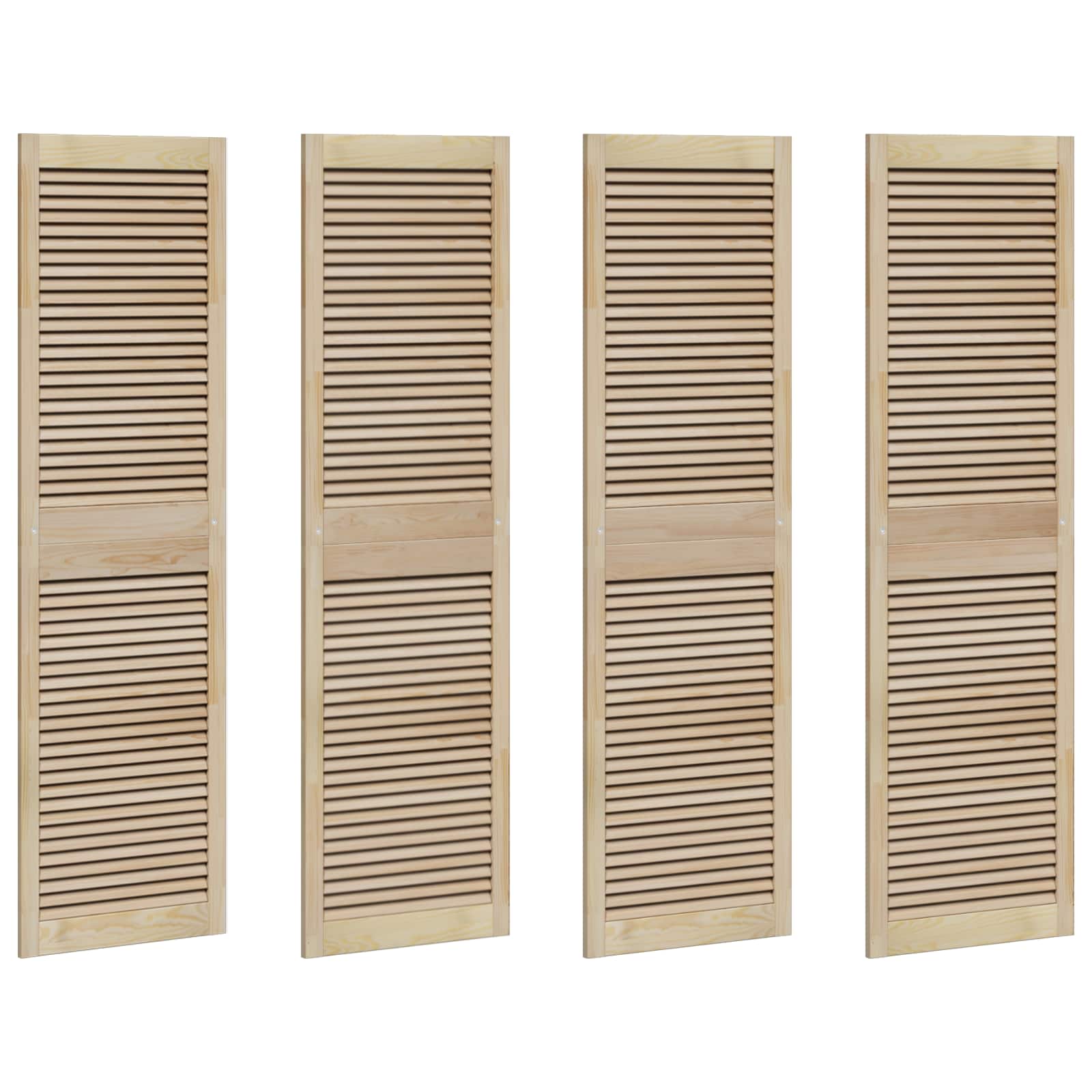 Skåpdörr 4 pcs Naturfärg 140.5 x 2 x 59.5 cm Massiv furu