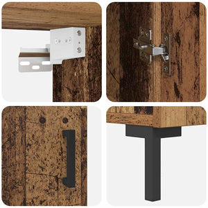 Skåp Gammalt trä 69,5 x 34 x 180 cm Konstruerat trä