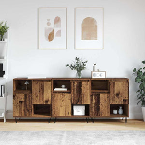 Sideboard 3 pcs Gammalt trä 60 x 35 x 70 cm